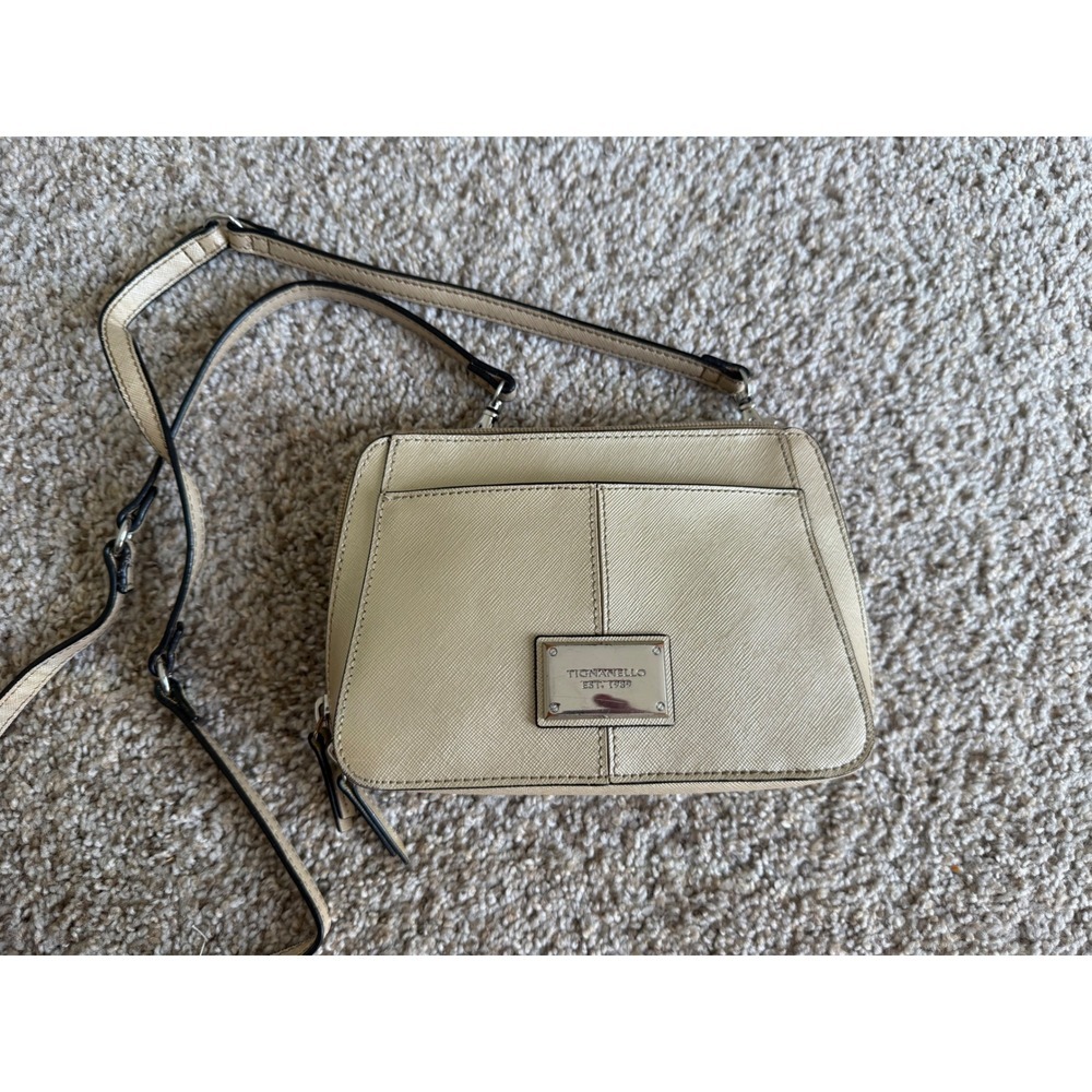 Tignanello gold Crossbody Bag Genuine Leather Wallet Organizer Small Purse - Picture 4 of 9